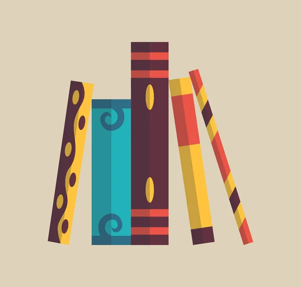Boeken in een stapel. Kleurrijke boeken icoon, vector illustratie. Leer en studeer. Gesloten boeken. Onderwijs en kennis. Lezen, leren en onderwijs ontvangen via boeken — Stockvector