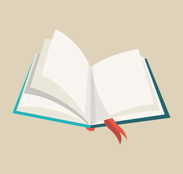 Ανοιχτό βιβλίο με σελιδοδείκτη. Πολύχρωμο εικονίδιο βιβλίου, διανυσματική απεικόνιση. Μάθε και διάβασε. Εκπαίδευση και γνώση. Ανάγνωση, μάθηση και λήψη εκπαίδευσης μέσω βιβλίων — Διανυσματικό Αρχείο