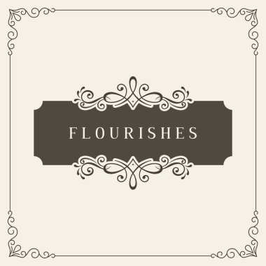 Vektör tebrik kartı. Retro düğün davetiyeleri şablon, reklam ya da metnin için başka bir tasarım ve yer. Gösterişli çerçeveli vintage Banner