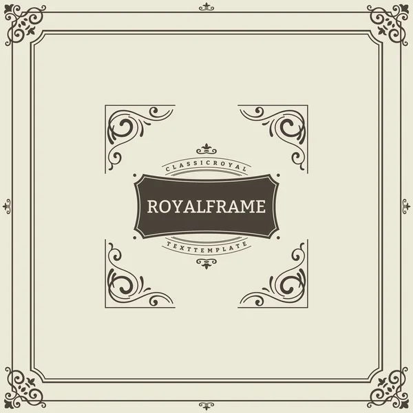 Vector Vintage Banner. Flourishes frame. Ornamental greeting card vector template. Retro wedding invitations, advertising or other design and place for your text — 스톡 벡터