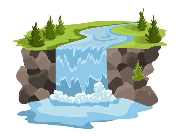Desenho de recursos naturais. Ilustração vetorial da água do tesouro nacional. Ilustração da indústria de enrgy alternativa —  Vetores de Stock