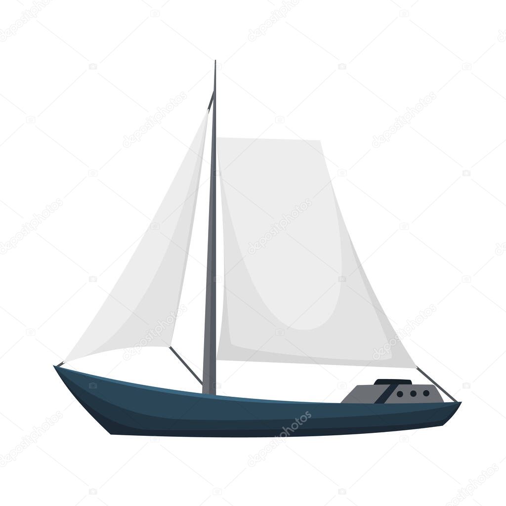 Yacht sailboat or sail boat marine. Cruise travel company. Sailing ship symbol