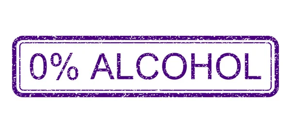 0 százalékos alkohol gumibélyegző — Stock Vector