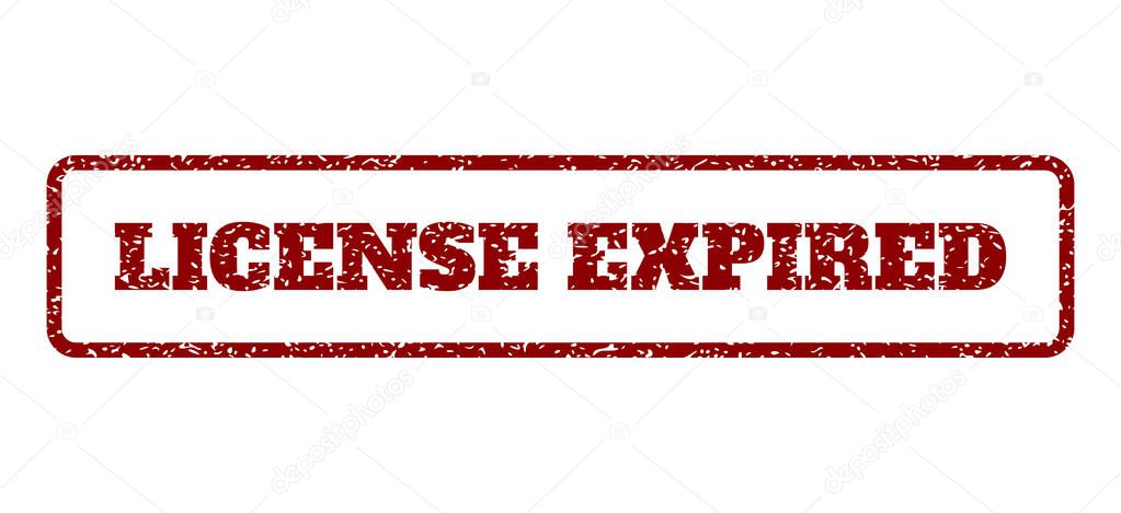 License Expired Rubber Stamp