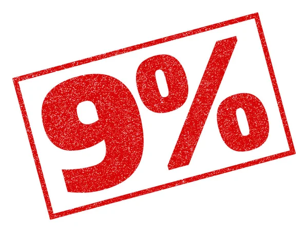 9% ゴム印 — ストックベクタ