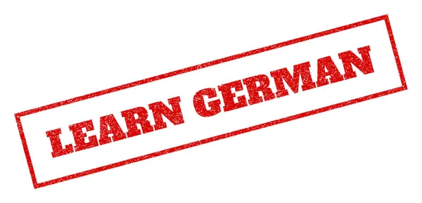 Aprender alemán sello de goma — Vector de stock