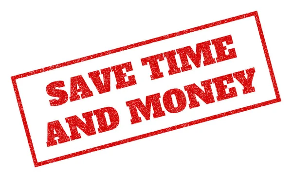Risparmiare tempo e denaro Timbro di gomma — Vettoriale Stock