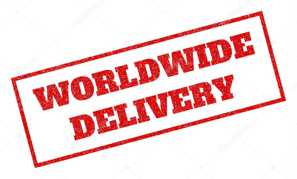 Worldwide Delivery Rubber Stamp