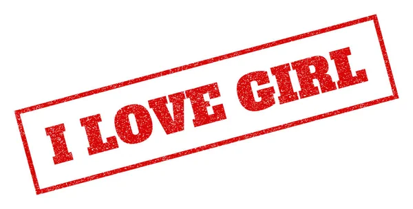 I Love Girl Sello de goma — Archivo Imágenes Vectoriales