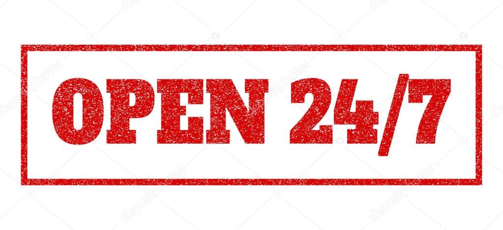 Open 24-7 Rubber Stamp