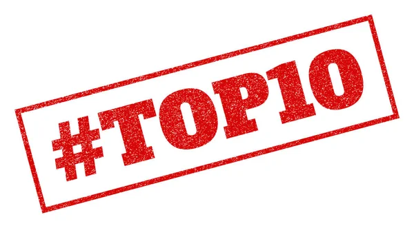 Hashtag Top10 καουτσούκ σφραγίδα — Διανυσματικό Αρχείο
