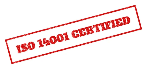 ISO 14001 gecertificeerd Rubberstempel — Stockvector