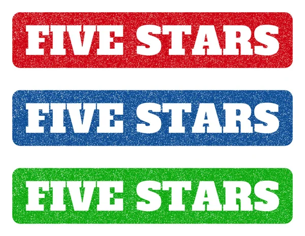 Beş yıldızlı lastik pullar — Stok Vektör