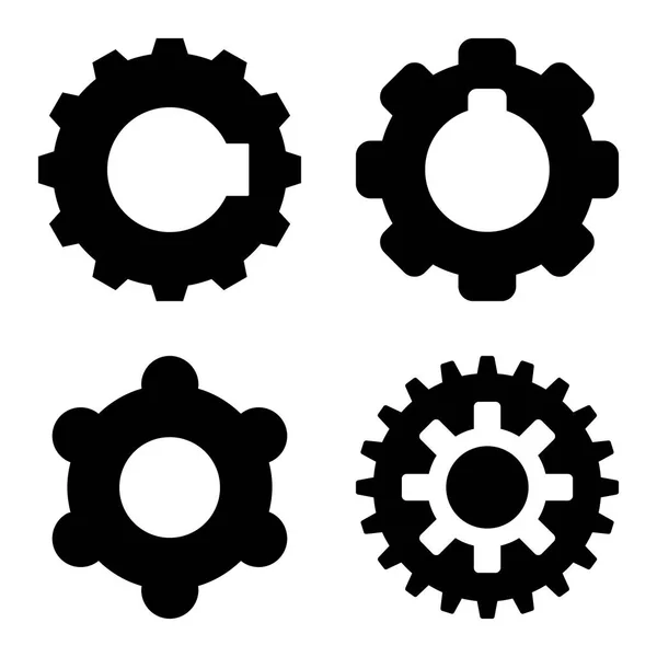 Jeu d'icônes de roue dentée — Image vectorielle