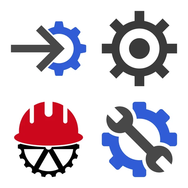 Getriebe installieren Werkzeuge Icon Set — Stockvektor