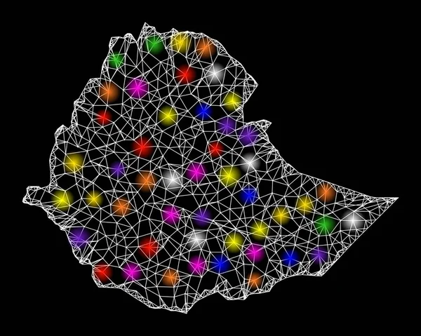 Карта Эфиопии с блестящими пятнами — стоковый вектор