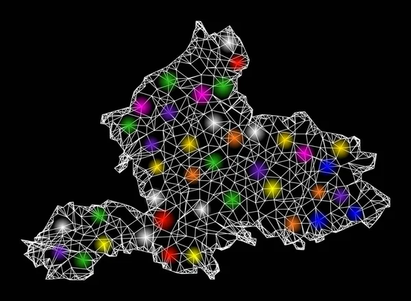 Sitemap van Provincie Gelderland met kleurrijke lichtvlekken — Stockvector