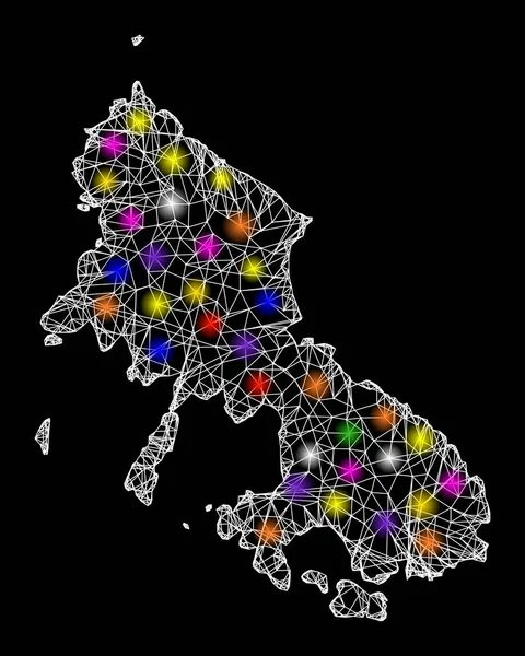 Карта сети Острова Скайрос с бликами — стоковый вектор