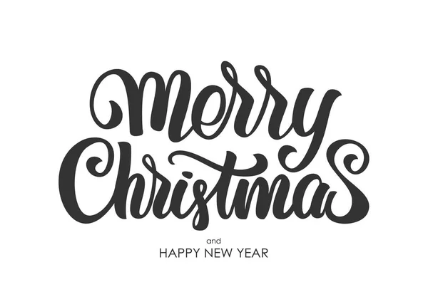 Ilustración vectorial: Elegante pincel moderno dibujado a mano de Feliz Navidad aislado sobre fondo blanco — Vector de stock
