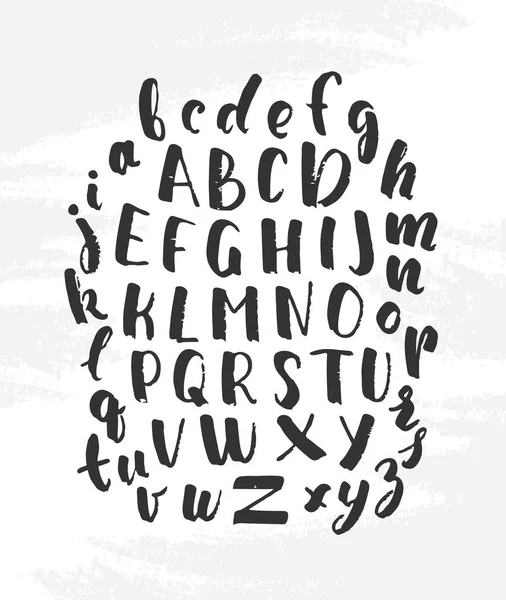 Vector illustration: Hand Drawn Russian grunge alphabet letters on white textured background — стоковый вектор
