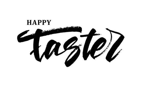Hand gezeichneter Grunge moderner Pinsel-Schriftzug von glücklichen Ostern isoliert auf weißem Hintergrund. — Stockvektor