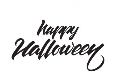 Cadılar Bayramın kutlu olsun beyaz arka plan üzerinde izole elle çizilmiş yazı vektör