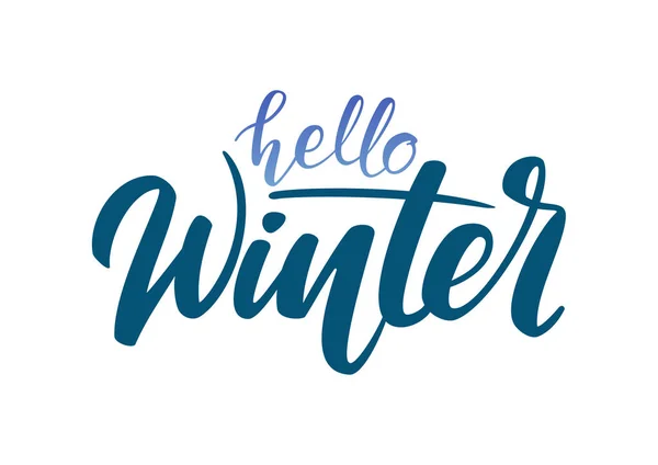 Vektor-Schriftzug des Hallo Winter auf weißem Hintergrund. — Stockvektor