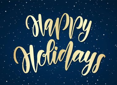 Vektör çizim. Altın elle çizilmiş zarif modern fırça yazı mutlu tatil