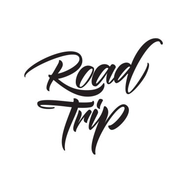 Road Trip beyaz arka plan üzerinde izole el yazısı türü yazı.