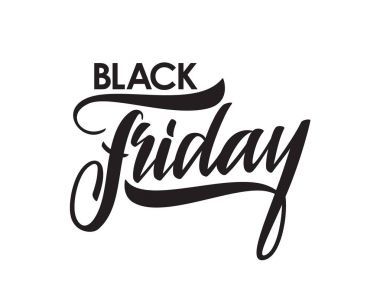 El yazısı fırça yazın harflerle siyah beyaz arka plan üzerinde izole Cuma