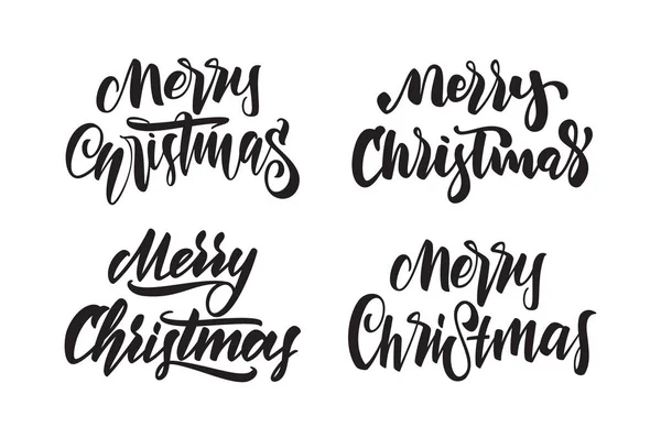 Набір рукописних каліграфічний типу написи з Різдвом Христовим. Типографіки дизайн для вітальні листівки — стоковий вектор