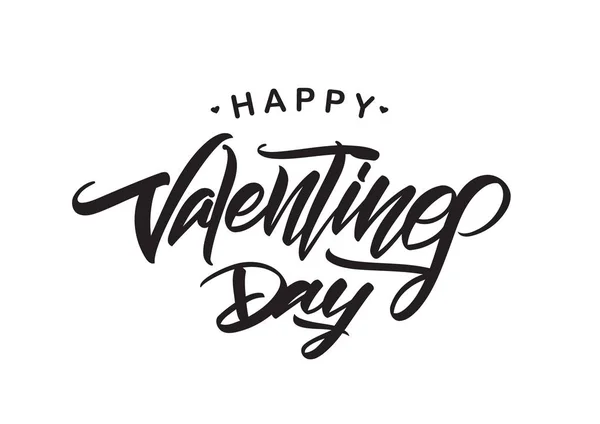 Hand drawn modern brush type lettering of Happy Valentines Day isolated on white background. — Stock Vector