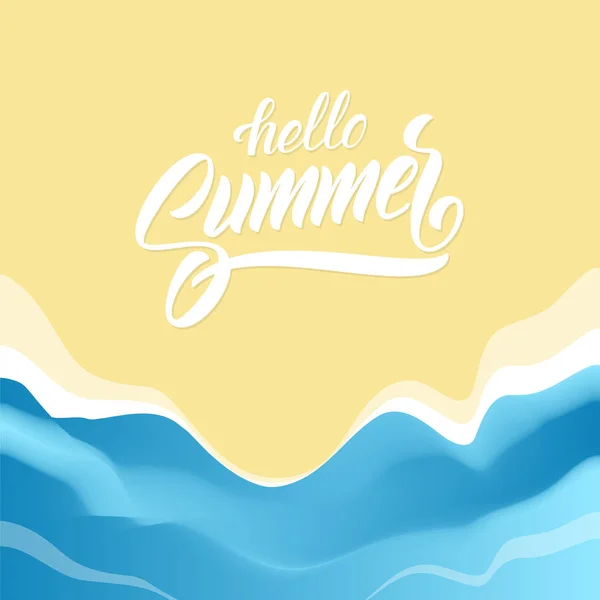 Wavy background of beach with lettering of Summer — Stock Vector