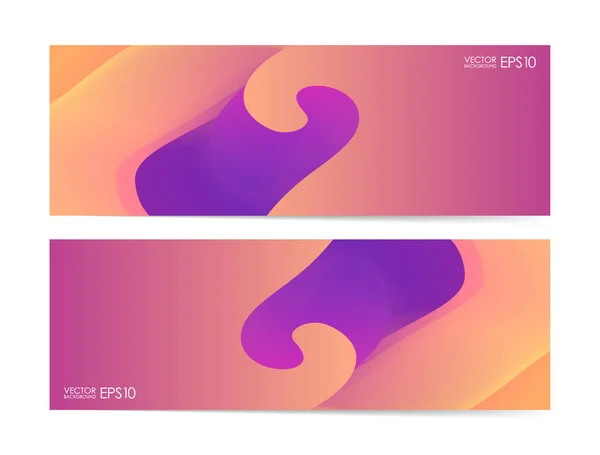 Vektor-Illustration: Set aus zwei Layout-Bannern mit abstraktem Design — Stockvektor