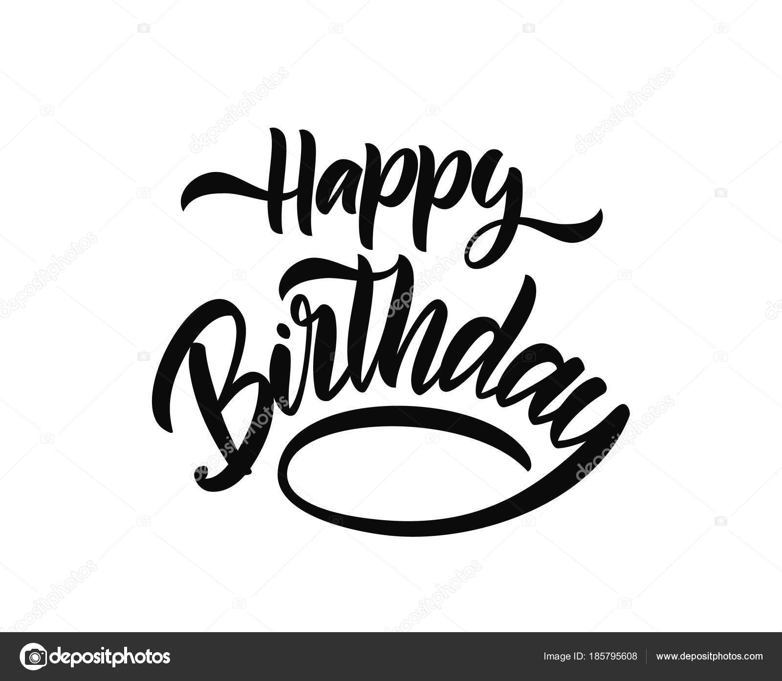 Download Handwritten brush type lettering of Happy Birthday on ...