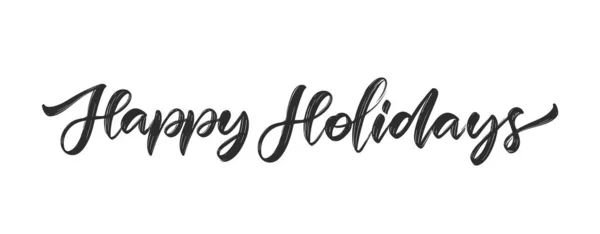 Ручна каліграфія сучасного типу пензля прикраси Happy Holidays на білому тлі — стоковий вектор