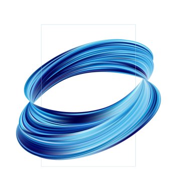 3D mavi burgulu sıvı ya da beyaz arkaplanda fırça darbesi olan poster tasarımı.