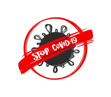 Vektör illüstrasyon: Coronavirüs Stop Covid-19 işareti.