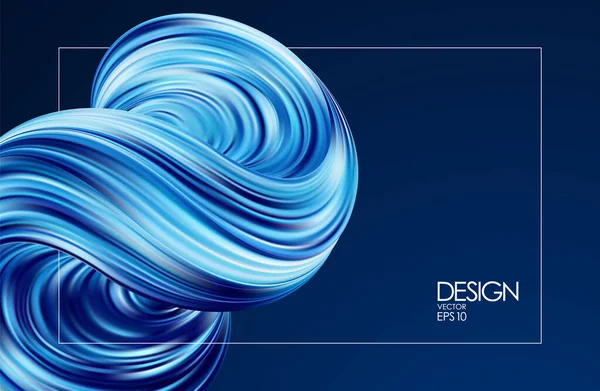 Mavi renkli sıvıyla soyut üç boyutlu arka plan. Moda tasarımı