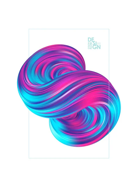Vektor Illustration Abstrakter Plakathintergrund Mit Colorfil Verdrehter Strömungsform Flüssiger Flüssigkeit — Stockvektor
