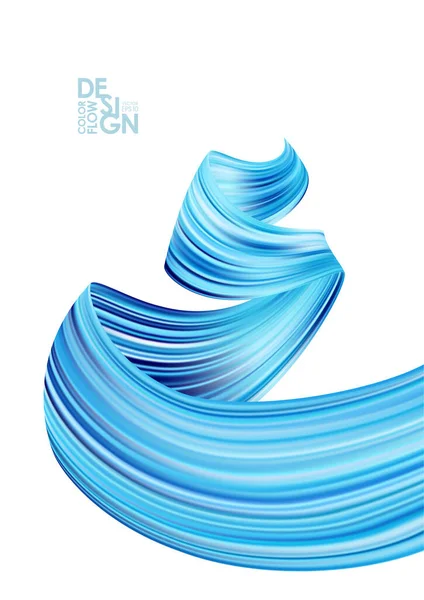 Vector Illustratie Realistische Blauwe Kleur Borstel Slag Olie Acryl Verf — Stockvector