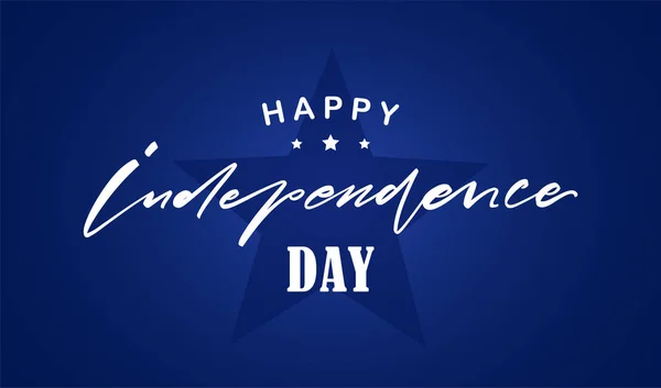 Vector Illustratie Wenskaart Met Handschrift Van Happy Independence Day Blauwe — Stockvector