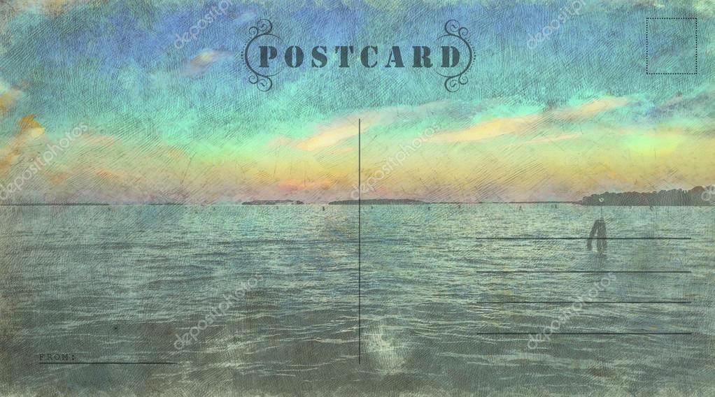 Italy postcard template. Ready to use italian landscape postal card