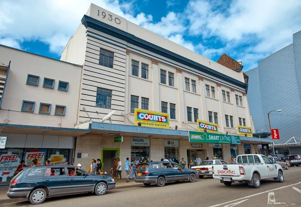 Suva, Fiji-Mayıs 30,2012: Fiji başkenti Merkez sokaklarında biri