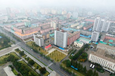Pyongyang, Kuzey Kore-Ekim 10,2017: Pyongyang üzerinde Panoraması 