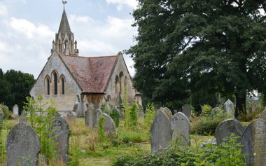 Tombstones on Church Graveyard  clipart