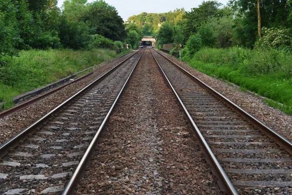 Ferrocarril pistas fondo — Foto de Stock