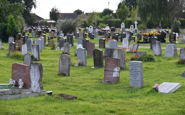 Tombstones on Church Graveyard 