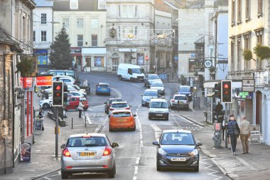 Frome, İngiltere - 5 Ocak 2017: şehir merkezine yapmak trafik.