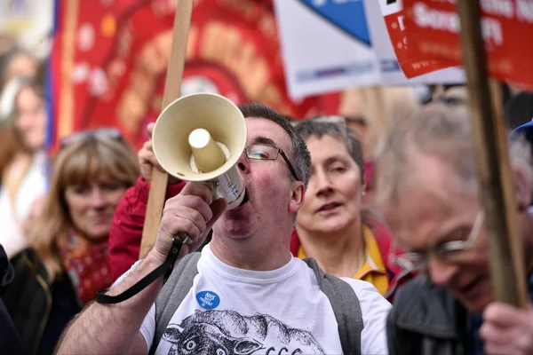 Londres Reino Unido Março 2017 Manifestantes Marchando Pelo Centro Londres — Fotografia de Stock